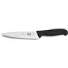 Victorinox Fibrox, Coltello da Chef, Coltello Universale largo per Frutta e Verdura, 15 cm, Lama Dritta, Affilato, Acciaio Inossidabile, Nero