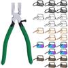 INJOYTEC Pinze da 20,3 cm con vite regolabile e 50 portachiavi, pinze per tagliare vetri colorati per realizzare portachiavi, clip da polso fai da te forniture hardware