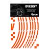 VFLUO GP Design™, Kit Strisce Adesivi rifrangenti/Riflettenti per Cerchioni Moto (1 Ruota), 3M Technology™, Larghezza : 7 mm, Arancione