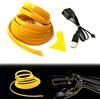Balabaxer Filo Elettroluminiscente Giallo, Strisce LED per Interno Auto, 10M Filo Neon USB 5V con Protezione Fusibile per Decorazione Interna Auto con Bordo da Cucire da 6mm…