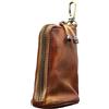 DONGKER Portachiavi con Portamonete in Pelle, Mini Borsellino con Cerniera | Pelle Morbida Resistente all'acqua, Gancio Pratico per Zaini, Design Leggero 40g, Compatto 11x6x6cm, Ideal Viaggio