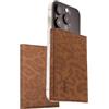 TECHMADE ETRES Portafoglio Magnetico Flat Animalier - 5 Slot Carte + Tasca Contanti - Protezione RFID, Ultra Slim, Funzione Stand per Smartphone - Anello Adattatore Magnetico Incluso (Marrone)