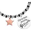 Beloved ❤️ Bracciale da donna, braccialetto in acciaio emozionale con nodini - frasi, pensieri, parole con charms - ciondolo pendente - misura regolabile - incisione (MOD 7, Silver e Black)