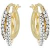 DelPia, Orecchini Modello Dea Horta 2begold Oro 18Kt Argento Sterling 925 con Due Tubi di Cristalli Luminosi (Giallo, 10mm)