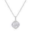 Diamond Treats Collana Donna in Argento Sterling 925 con Zirconi Taglio Cuscino Bianchi, Verdi, Blu o Rossi, Elegante Collana Argento 925 Donna con Confezione Regalo