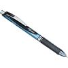 Pentel - Penna a inchiostro Energel, punta 0,5 mm, ricaricabile, con inserti dall'aspetto metallico Nero