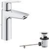 GROHE 23552002 Quickfix Start, Miscelatore Monocomando per Lavabo Taglia M, SilkMove ES, Strumento di Installazione Incluso, Cromo