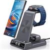 NeotrixQI Caricabatterie wireless per Samsung Galaxy S25 Ultra Watch 8/7, Samsung Caricabatterie per Galaxy Watch 6/5, stazione di ricarica per telefono Android per S24 Z Fold 7/Flip 6,Galaxy Buds Pro (grigio)