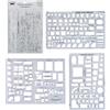 Mr. Pen - Set di 3 modelli con forme e righello per disegno architettonico, per planimetria, interior design, mobili