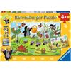 Ravensburger Puzzle per Bambini a Partire dai 4 Anni, 2 Puzzle da 24 Pezzi Ciascuno, 26x18cm, La Talpa in Giardino