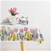 ABAKUHAUS Tovaglia Pasqua Floreale 140x200 Cm – Rettangolare, Raso Di Seta 100% Poliestere, Lavabile, Fatta In Turchia