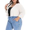 Gosunny - Giacca da donna, taglia plus, in maglia, stile bolero, corta, con scollatura frontale, 2026, grigio, 4XL