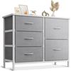 Coleshome Cassettiera Camera da Letto, Cassettiera Piccola Utilizzo Piano in Legno, Robusta Struttura in Acciaio, Adatta per Camera da Letto e Soggiorno, 76 x 29 x 60 cm, Grigio Chiaro