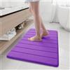 Homaxy Tappetino da bagno in memory foam, assorbente, antiscivolo, lavabile, 60 x 90 cm, lilla