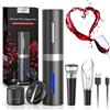 ZOYIDOUX Cavatappi elettrico ricaricabile, Apribottiglie Vino Elettrico 6 In 1 Set Micro USB, Taglia Foglio, Tappi per Vino, Versatore,Linea di Ricarica USB