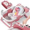 SUPERBE BEBE Vaschetta Bagnetto Neonato Pieghevole - Vaschetta Bagnetto Bambini 1-3 Anni Con Cuscino Da Bagno - Vaschetta Bagno Neonato Con Termometro - Supporto Bagnetto Neonato - Regalo Per La Nascita Bambino