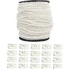 HASAYAKI Cordino a catena con perline per tende, 100 m/rotolo Corde per tirare con perline con 20 connettori, Riparazione per tende avvolgibili - Bianco