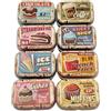 CCUUHJ 8 Pezzi Mini Contenitori in Latta per Burro Dessert Portagioie Organizer per Gioielli Scatole Decorative Vintage Piccole Scatole in Metallo con Coperchio Incernierato Contenitori Portatili Kit