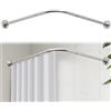 OUGPIU Asta per Tenda Doccia L Forma,68-98cm x 68-98cm Regolabile Bastone Tenda Doccia Angolare in Acciaio Inox,Tubo Tenda Doccia per Vasca da Bagno Spogliatoio Armadio