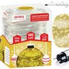 GINMA - Luci Natale LED Interno e Esterno con 8 Effetti Luce, Certificate IP44, Basso Consumo e Impermeabili - Cavo Trasparente (Oro, 7 Metri (100 LED))
