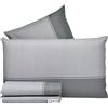 Riad Arredo Set Completo Letto in 100% Cotone Morbido Mano Percalle - Completo Letto Lenzuola Sotto con Elastico | Lenzuola da Sopra | federe (Minimal Grigio, Singolo)