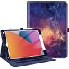 FINTIE Cover compatibile con iPad 10.2 9a generazione 2021/8° genn 2020/7° genn 2019, custodia multiposizione per standby/sveglia automatica protezione degli angoli, galassia