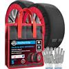 Eurocali Calze da Neve per Auto Omologate Italia EN 16662-1 Taglia S - DriveonSnow AnchorGrip con Tasselli per Trazione Stabilità e Antislittamento Superiori Montaggio Rapido - Neve e Ghiaccio fino 40km/h