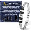 FANCIBAND Regalo Fidanzato Marito per Lui, Bracciale Uomo Acciaio Inox Doppio con Ancora Portafortuna, Regalo di Coppia Anniversario Compleanno San Valentino Matrimonio Natale