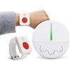 CYSSJF Campanello per Anziani e Pazienti (Senza SIM/WiFi) con 2 Pulsanti Salvavita da Polso Impermeabili — Suoneria Chiamata Badante in Casa