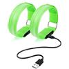 Ainiv LED Bracciale, 2Pz Fascia da Braccio A LED di Ricarica USB, 3 modalità di Illuminazione, Luci Braccialetti Sportivi Luminosi Adatto per Ciclismo, Jogging, Escursionismo,Running, Verde
