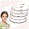 2 Pezzi Cerchietto Capelli Donna Paillettes Cerchietti per Capelli con Strass Fascia per Capelli Headband Accessori per Festa di Capodanno Carnevale Matrimonio Tutti i Giorni (Nero Grigio
