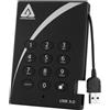 Apricorn Aegis Padlock 3.0 A25-3PL256-2000 - Hard Disk Drive - Crittografata - 2 TB - esterna (trasportabile) - A25-3PL256-2000