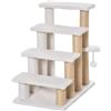 PawHut Scaletta per Gatti a 4 Livelli Rivestita in Morbido Peluche Palo in Yuta Pallina Sospesa 60x40x64 cm Bianco | Aosom Italy