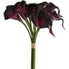 Rikyo Fiori artificiali di calle,12 teste singole in PU,per bouquet di fiori,piccoli fiori in poliuretano,per bouquet da sposa,piante vegetali,interni e esterni,decorazione per casa e ufficio (viola)