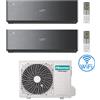 Hisense Climatizzatore Condizionatore Hisense Energy Pro X BLACK Wifi R32 Dual Split Inverter 12000 + 18000 BTU con U.E. 3AMW52U4RJC Classe A++/A+