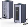 Baseus Nomos Air Mac 12 in 1 Displaylink Docking Station, 2 Monitor Espansione per macOS, con 2K HDMI/DP, 10Gbps USB-C/A, 100W PD, Gigabit Ethernet, Driver Displaylink Richiesto