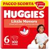 Huggies Little Movers Giga Pack 102 Pz Taglia 6 (16-30 Kg) Pannolini Ultra Assorbenti