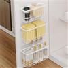 Mustorn 3 Pezzi Sistema Di Stoccaggio Autoadesivo Per Pareti Della，Montaggio a Parete Organizer Cucina Portaoggetti Da Appendere Salvaspazio Cucina Organizer Armadietto Spogliatoio(Blanco)
