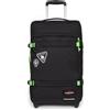 Eastpak Bagaglio a mano morbido Eastpak Transit'r S 42L Bagaglio da cabina leggero con 2 ruote e lucchetto TSA Gb Patches