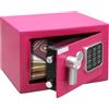 SereneLife Cassaforte, Cassaforte Piccola Elettronica, Cassetta di Sicurezza 23x17x17 cm, Codice Digitale, 2 Chiavi, per Casa, Ufficio, Denaro, Gioielli, Armi, Montabile a Muro, Pavimento, Rosa