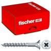 Fischer 670413 Power-Fast II FPF II CZP - Viti per Legno o Truciolare A Filetto Parziale, Pozi, Testa Svasata Piana, Blu (Passivato), 5,0x40 mm, 200 Pezzi