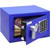 SereneLife Cassaforte Piccola in Acciaio, Cassetta di Sicurezza 23x17x17 cm, Accesso Elettronico e Manuale, 2 Chiavi, Cassaforte Perfetta per Contanti, Gioielli e Casa, Blu