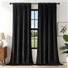 Joydeco Tende Velluto Oscuranti L 132 x A 160 Tenda Termica per Interni 2 Pezzi Oscurante Tende Elegante Anelli per Interni Nero