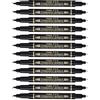 Pentel N75W marcatore permanente doppia punta nero 12 pz