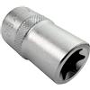 AERZETIX - Chiave a bussola/Punta - Corto - 1/2 E16 - per avvitatura/cricchetto manuale/pneumatico - Corpo cilindrico - impronta stella/femmina/ - in acciaio CR-V - Colore argento - C45217
