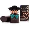 Luvia Cosmetics - Golden Queen - Set Da 16 Pezzi Di Pennelli Da Trucco - Incluso Porta Pennello Per Conservare Il Pennello Da Trucco Vegano, Lovely Rose Gold