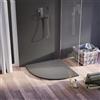 Parama Piatto doccia 90x90 cm semicircolare colore grigio effetto pietra | Samos
