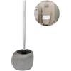 Avilia Scopino e Portascopino per Bagno - Scopino per WC, in Poliresina, 12.2x37x10.7cm, Grigio