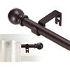 GXOACKJ Curtain Rods for windows 32-62 inch, 5/8 inch Decorative Brown Splicing Heavy Duty Metal Curtain Rod set with Brackets