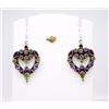 13.7 GM 925 Argento Sterling Naturale Multi Gemma Mano Orecchino Misura 5.1cm